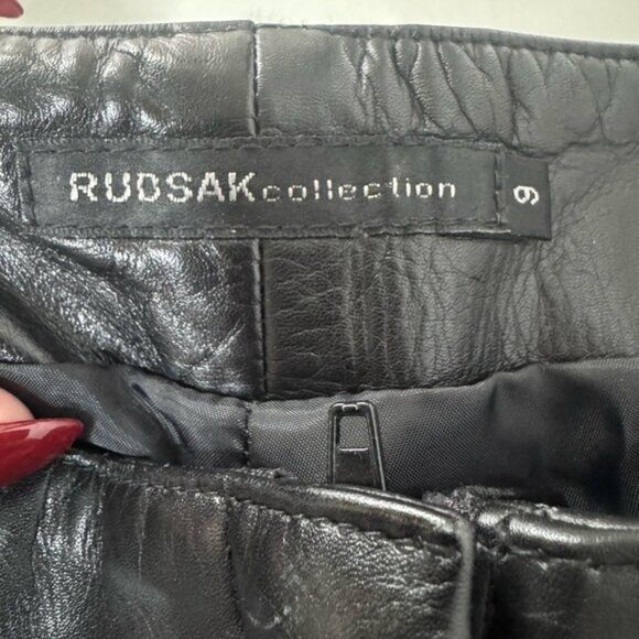 Rudsak Black Genuine Leather Pants — Size 6 - Picture 3 of 17